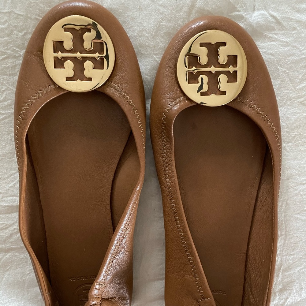 Tory Burch Minnie Flats (Brown 7.5)